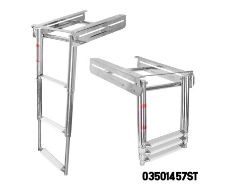S.S Bracket Telescopic Ladder With Stopper, Mirror Polished